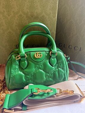 GUCCI  Ophidia Convertible Boston Top Handle Bag GG Matelasse Leather Mini BNIB